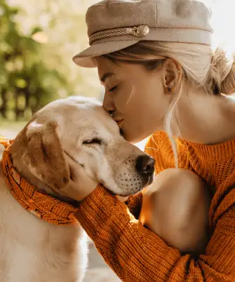 Girl which loves her dog